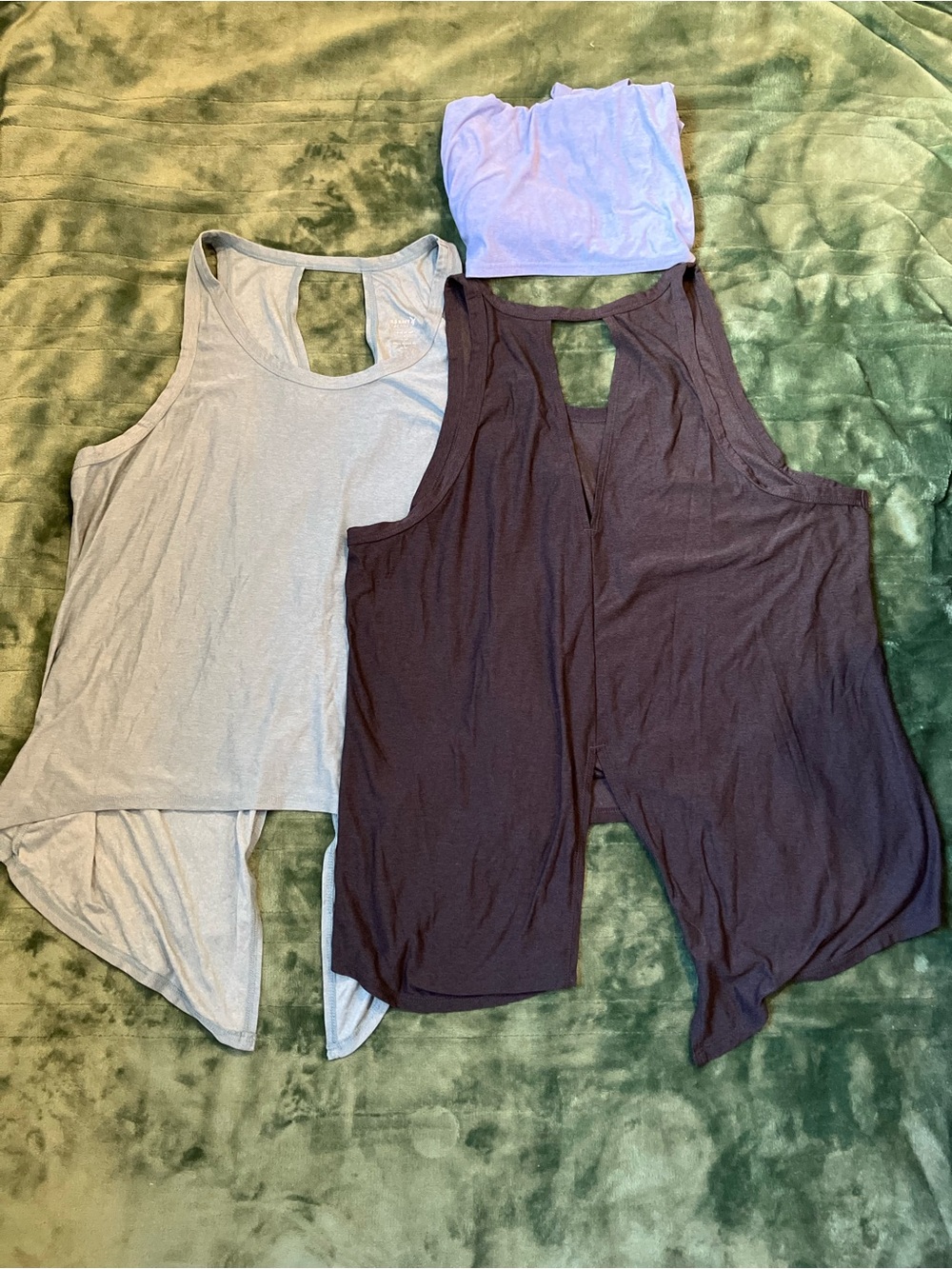 Old Navy Sleeveless Active Tank Top Bundle - Black, Blue and Light Green